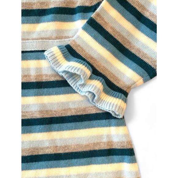 Vtg 2004 Gymboree My Best Friend Sweater Dress Striped Knit Ruffle Hem 12-18m - Picture 5 of 8